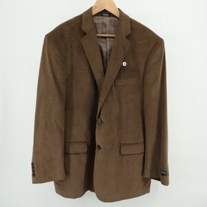NEW Saddlebred Corduroy Blazer Sport‎ Coat Two Button Dark Tan 44 REG Jacket